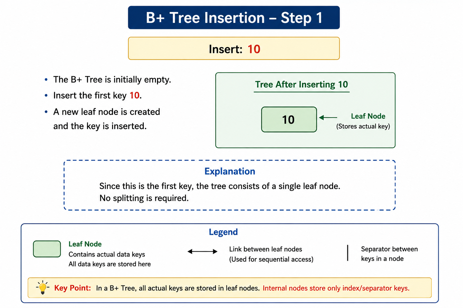 B Plus Tree after inserting 10