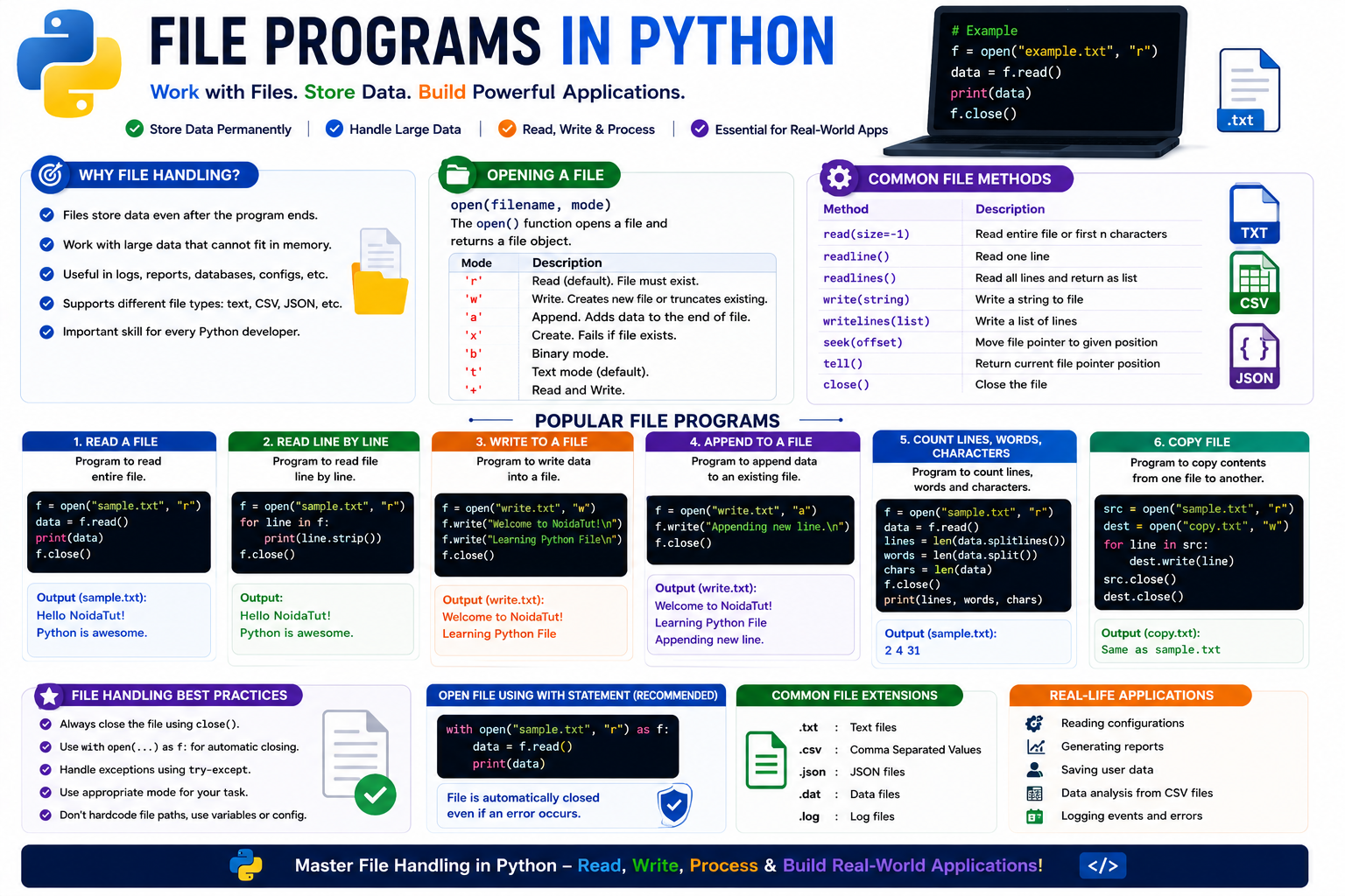 Python File Handling Programs